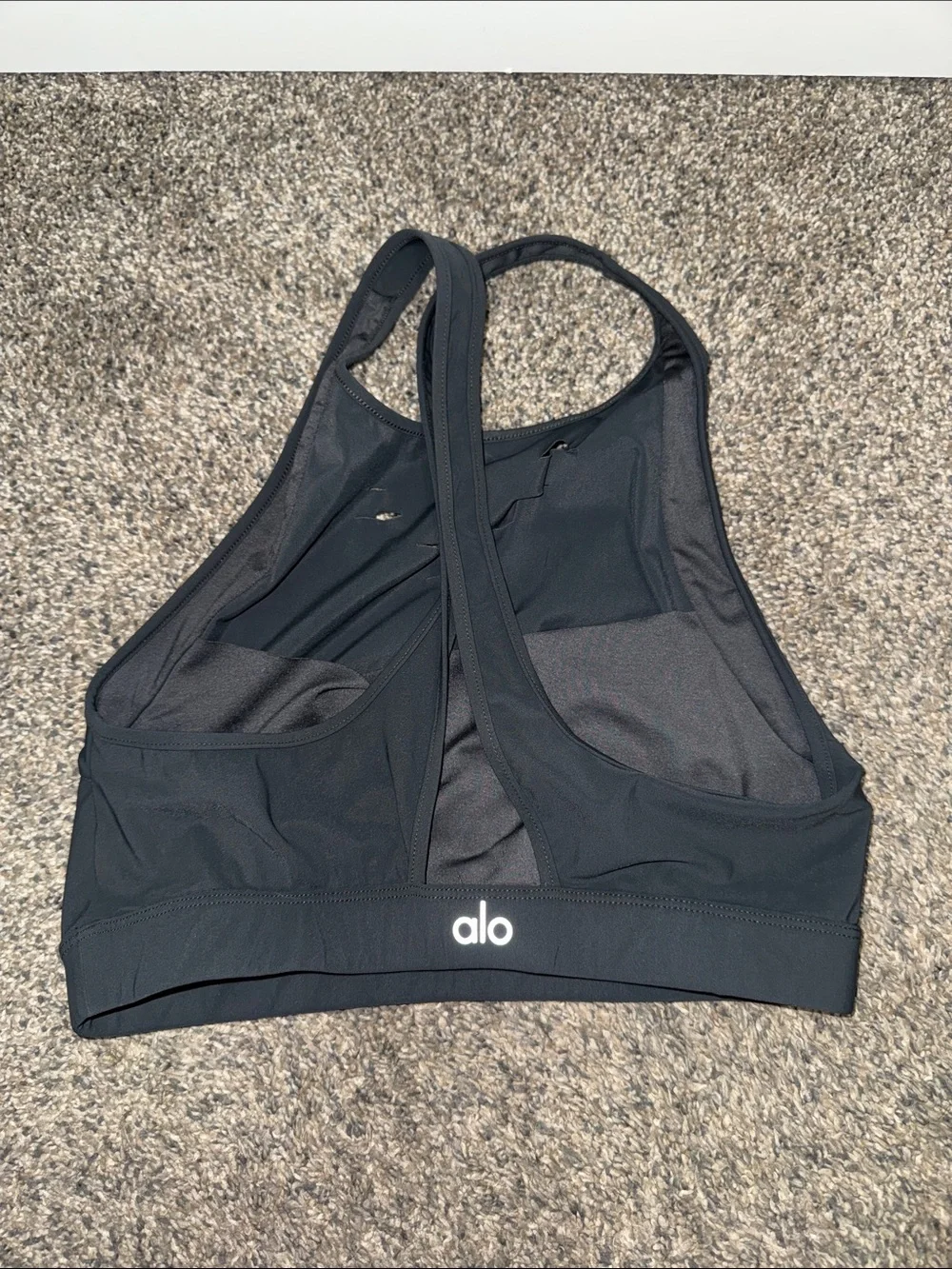 Women’s ALO High-Neck Black Sports Bralette Sz Medium athletic atheleisure